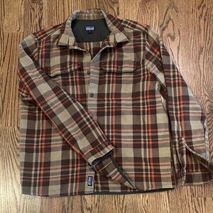 Patagonia Men's Checkered Jacket - Brown, Tan, and Red